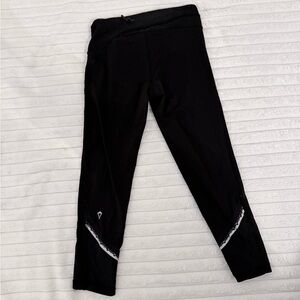 Lululemon Ivivva Kids Black Leggings with White Accents